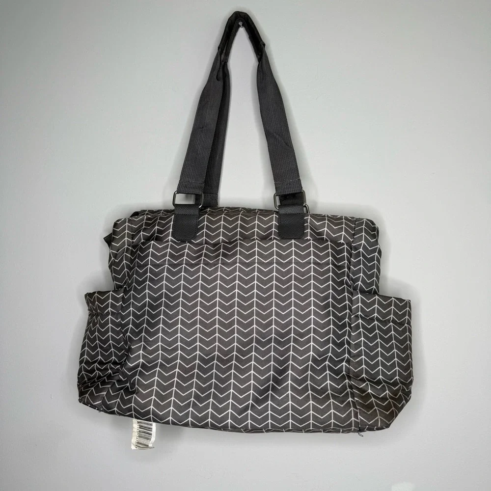 Banana Fish Stylish Gray Chevron Women's diaper Bag